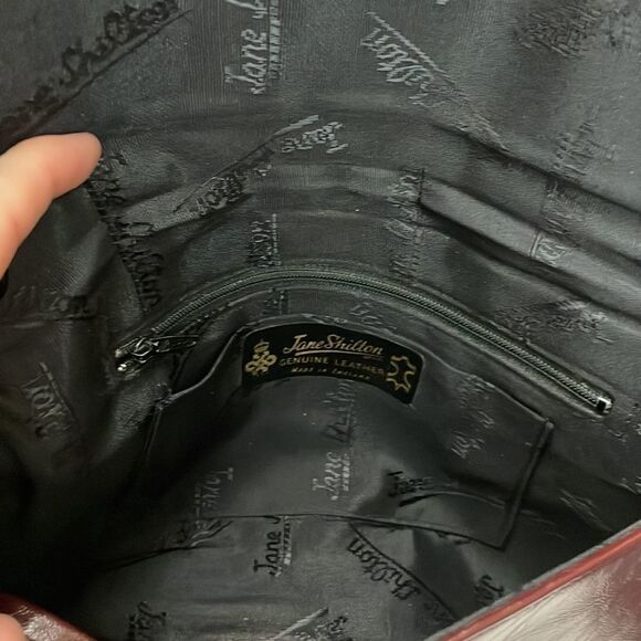 Vintage Jane Shilton Burgundy Horsebit Shoulder Bag - Picture 8 of 8